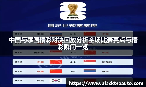 中国与泰国精彩对决回放分析全场比赛亮点与精彩瞬间一览